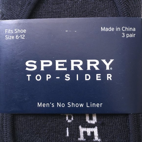 3 PAIRS Sperry Men's No Show Liner One Size - Picture 2 of 5